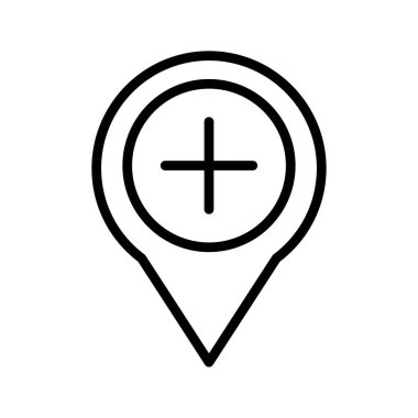 gps ince çizgi vektör simgesi ekle