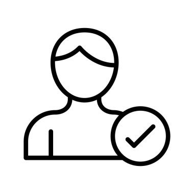 profil ince çizgi vektör simgesini kontrol edin