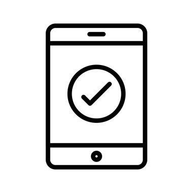  test mobil ince çizgi vektör simgesi