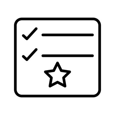 favori denetim listesi ince çizgi vektör simgesi