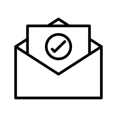 e-posta ince çizgi vektör simgesini kontrol edin