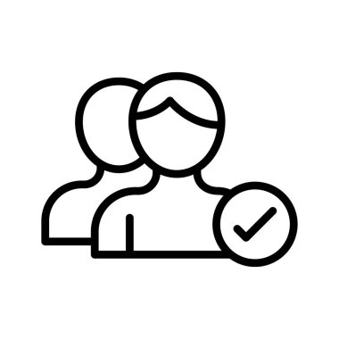 doğrulanmış takım ince çizgi vektör simgesi