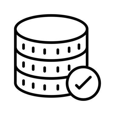 veritabanı ince çizgi vektör simgesini kontrol edin