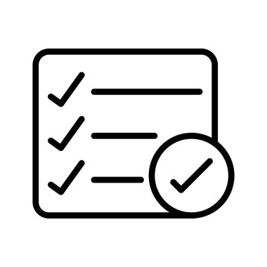 test kontrol listesi ince çizgi vektör simgesi