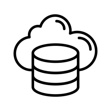 bulut sunucusu ince çizgi vektör simgesi