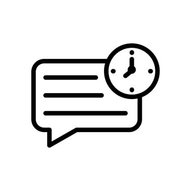 sohbet süresi ince çizgi vektör simgesi
