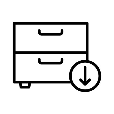 indir dolap ince çizgi vektör simgesi