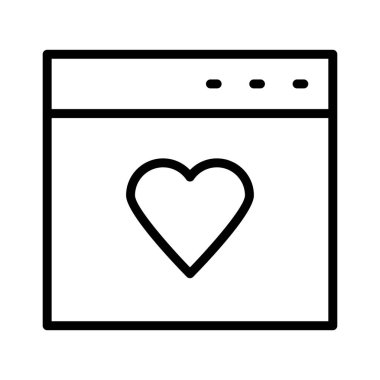 favori web sayfası ince çizgi vektör simgesi
