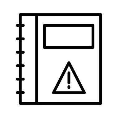 uyarı defteri ince çizgi vektör simgesi