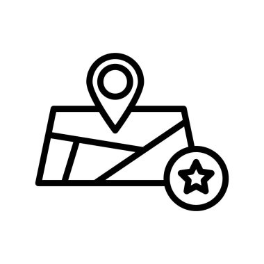 favori konum ince çizgi vektör simgesi