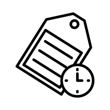 etiket süresi ince çizgi vektör simgesi