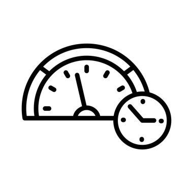 hız ölçer son teslim tarihi ince çizgi vektör simgesi