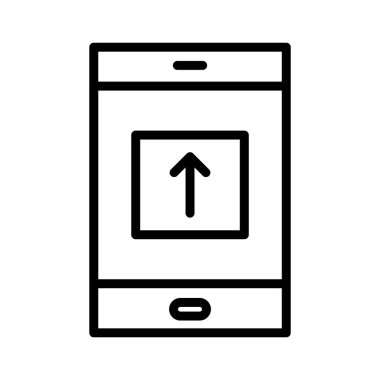 mobil ince çizgi vektör simgesi ni yükleme