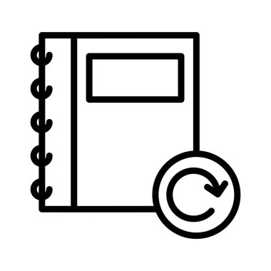 yeniden yükleme notebook ince çizgi vektör simgesi