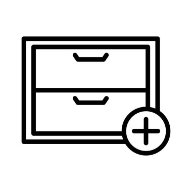 dolap ince çizgi vektör simgesi ekle