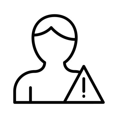 uyarı profili ince çizgi vektör simgesi