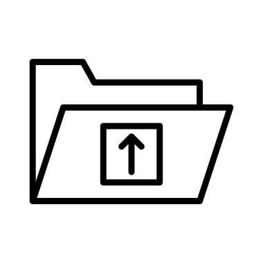 klasörü ince çizgi vektör simgesi yükleme