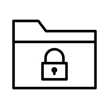 güvenli klasör ince çizgi vektör simgesi
