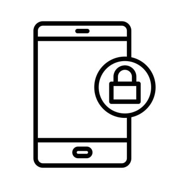 Hareket eden kilit ince çizgi vektör simgesi