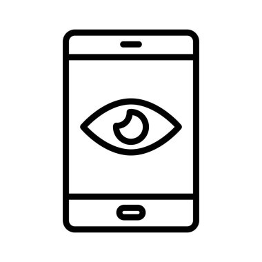 mobil ince çizgi vektör simgesini görüntüleme