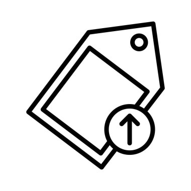 yükleme etiketi ince çizgi vektör simgesi