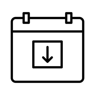 takvim ince çizgi vektör simgesi indir