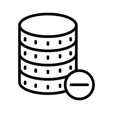 veritabanı ince çizgi vektör simgesini kaldırma