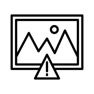 hata fotoğraf ince çizgi vektör simgesi