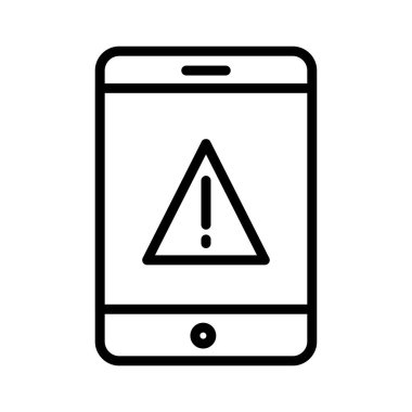 hata mobil ince çizgi vektör simgesi