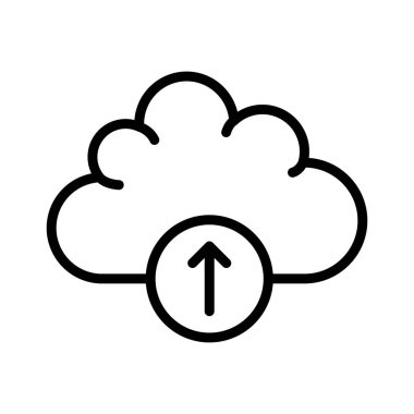 yükleme bulut ince çizgi vektör simgesi