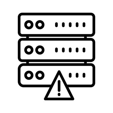 hata sunucusu ince çizgi vektör simgesi