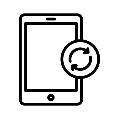 mobil ince çizgi vektör simgesini yenileme