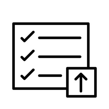 upload kontrol listesi ince çizgi vektör simgesi