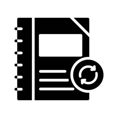 dizüstü bilgisayar glyph düz vektör simgesini yenileme