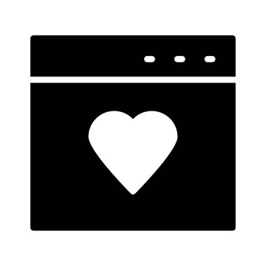 favori tarayıcı glyph düz vektör simgesi