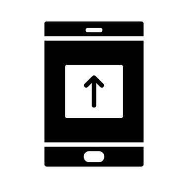 mobil glyph düz vektör simgesi ni yükleme