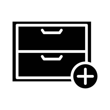 kabine glyph düz vektör simgesi ekle