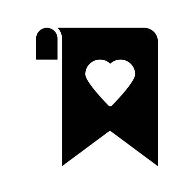 favori yer imi etiketi glyph düz vektör simgesi