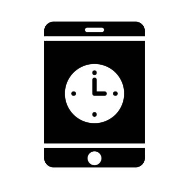 mobil son teslim glyph düz vektör simgesi