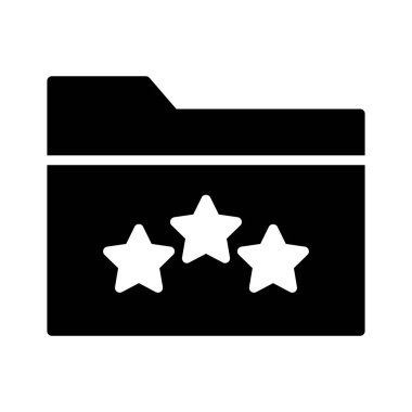 derecelendirme klasörü glyph düz vektör simgesi