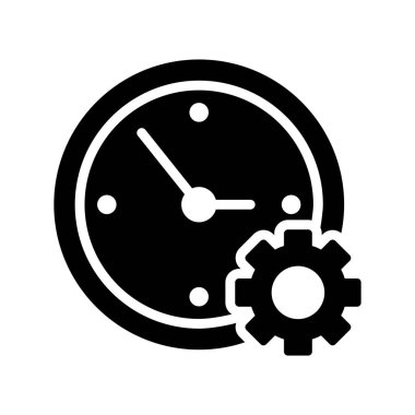 saat ayarı glyph düz vektör simgesi 