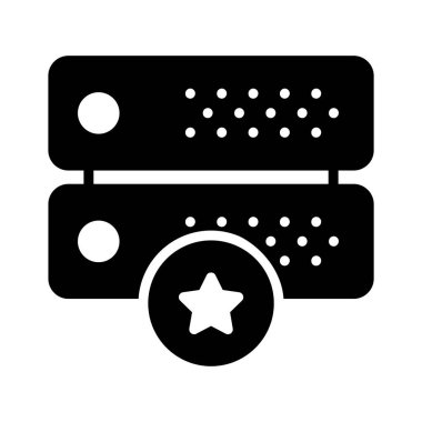 favori sunucu glyph düz vektör simgesi 