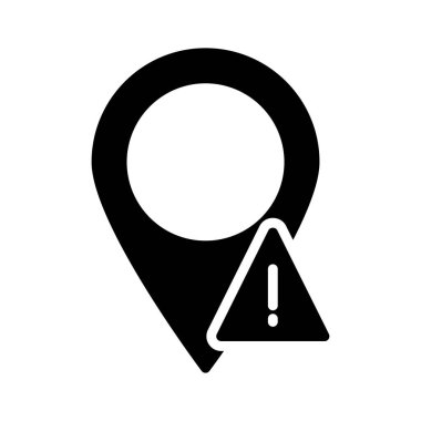 hata gps glyph düz vektör simgesi
