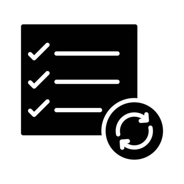 denetim listesi glyph düz vektör simgesini yenileme