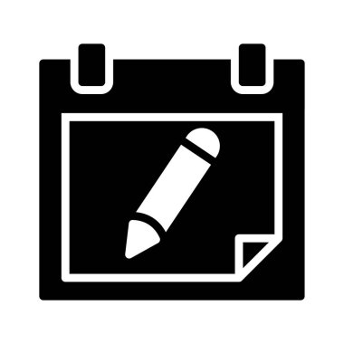 not defteri glyph düz vektör simgesi