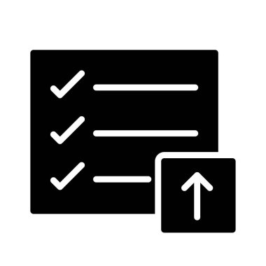 upload kontrol listesi glyph düz vektör simgesi