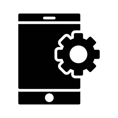 mobil ayar glyph düz vektör simgesi