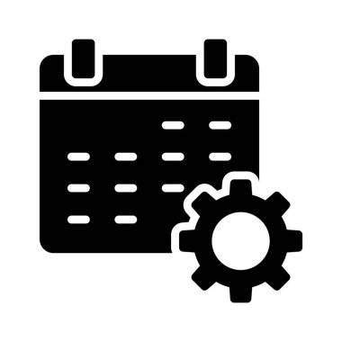 takvim ayarı glyph düz vektör simgesi