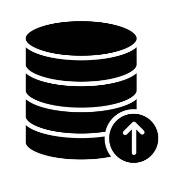 yükleme sunucu glyph düz vektör simgesi