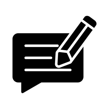 sohbet glyph düz vektör simgesini edit